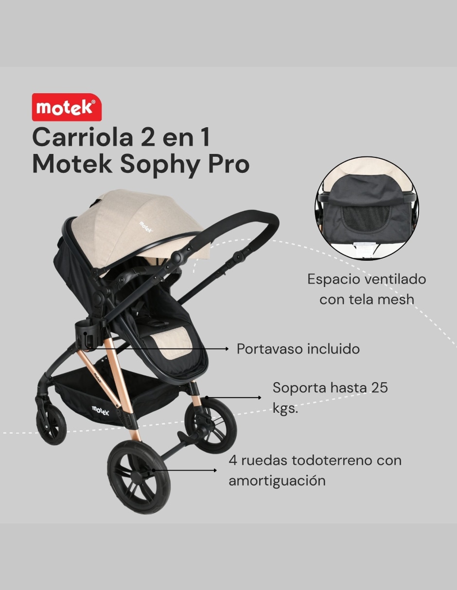 Carriola reversible carriola 2 en 1 motek sí